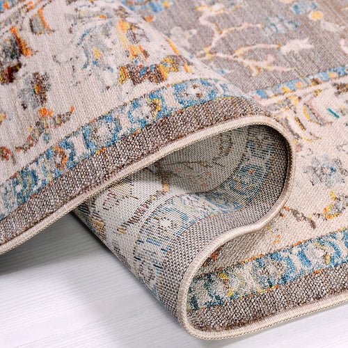 Lennon Cream Mink Frame Degrade Machine Made Area Rug