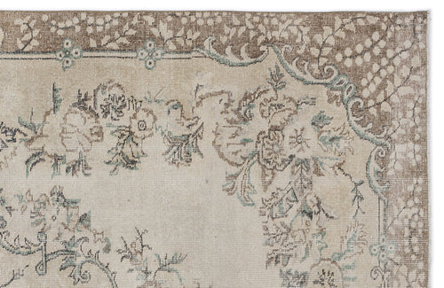 Atina 9035 Beige Vintage Wool Handmade Area Rug 6'5" x 10'5"