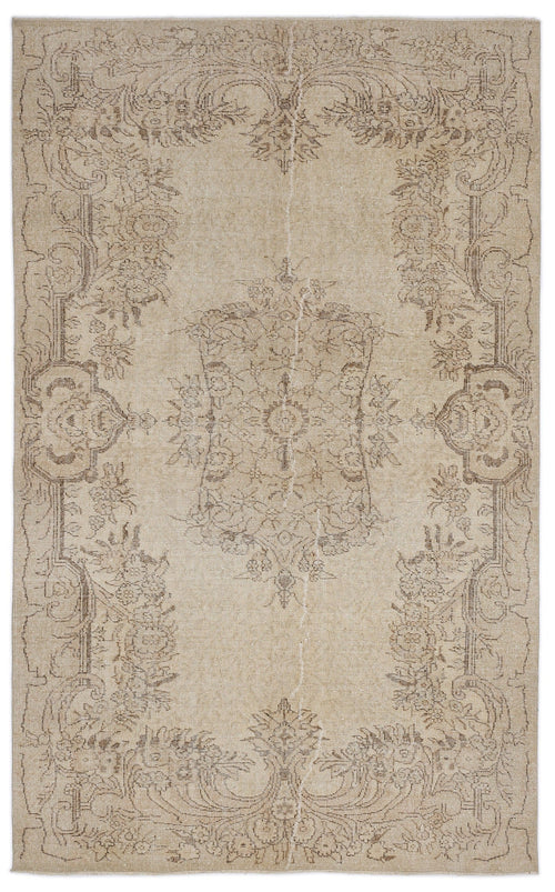 Atina 9051 Beige Vintage Wool Handmade Area Rug 5'9" x 9'5"
