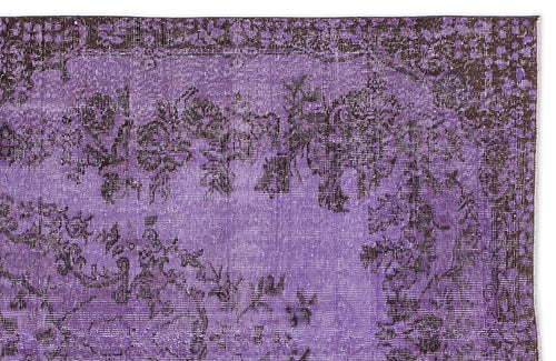 Atina Purple Vintage Wool Handmade Area Rug 5'3" x 9'1"