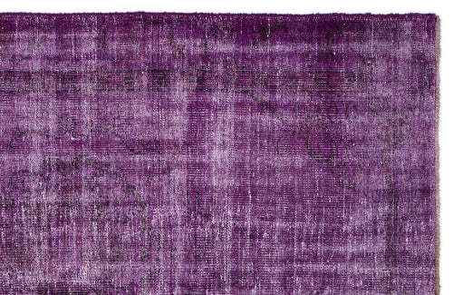 Atina Purple Vintage Wool Handmade Area Rug 5'2" x 8'2"