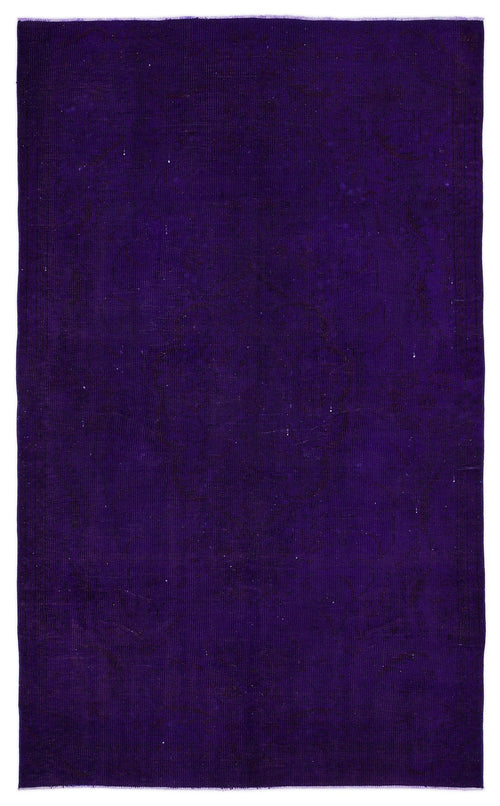Atina Purple Vintage Wool Handmade Area Rug 5'5" x 9'1"