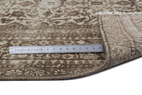 Atina Brown Vintage Wool Handmade Area Rug 6'3" x 9'2"