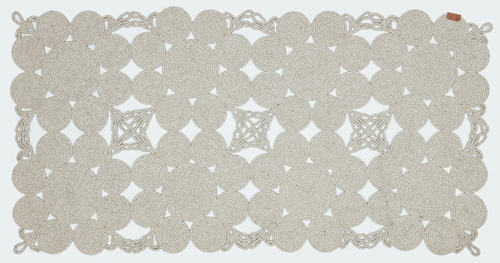 Handmade Jute Rug – Beige Geometric Area Carpet With Cotton Yarn, Non Shedding