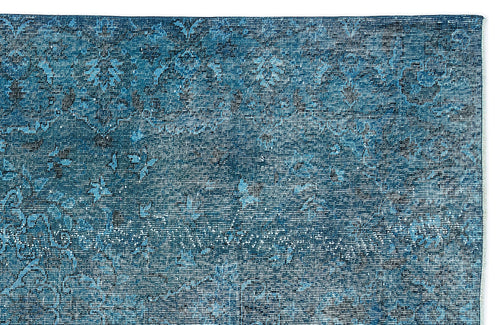 Atina Turquoise Vintage Wool Handmade Area Rug 5'4" x 9'6"