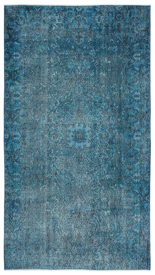 Atina Turquoise Vintage Wool Handmade Area Rug 5'4" x 9'6"