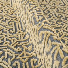 Yellow Geometric Area Rug - Machine Made Rug With Fringed Durable Design