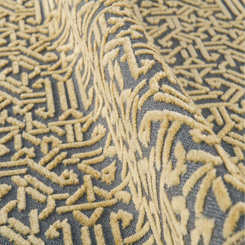 Yellow Geometric Area Rug - Machine Made Rug With Fringed Durable Design