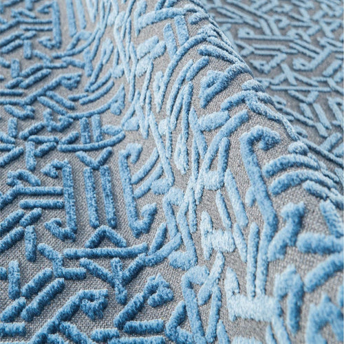 Blue Geometric Area Rug | Flatweave Floor Covering For Kitchen & Hallway