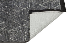 Modern Digital Print Rug - Anthracite Cotton Area Rug with Non Slip Base