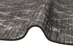 Modern Digital Print Rug - Anthracite Cotton Area Rug with Non Slip Base
