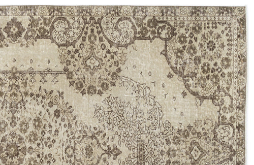 Atina 9237 Beige Vintage Wool Handmade Area Rug 5'3" x 8'8"