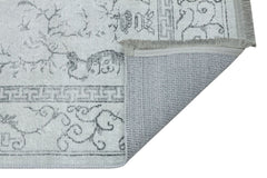 Classic Cotton Area Rug – Grey Digital Print Rug with Fringed Woven Base