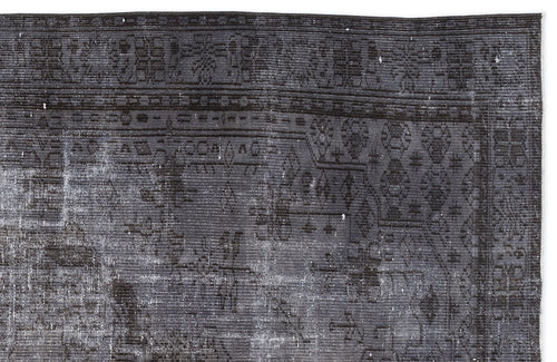 Atina Grey Vintage Wool Handmade Area Rug 5'7" x 9'2"