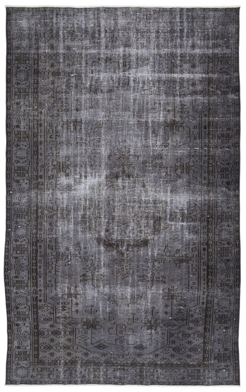 Atina Grey Vintage Wool Handmade Area Rug 5'7" x 9'2"