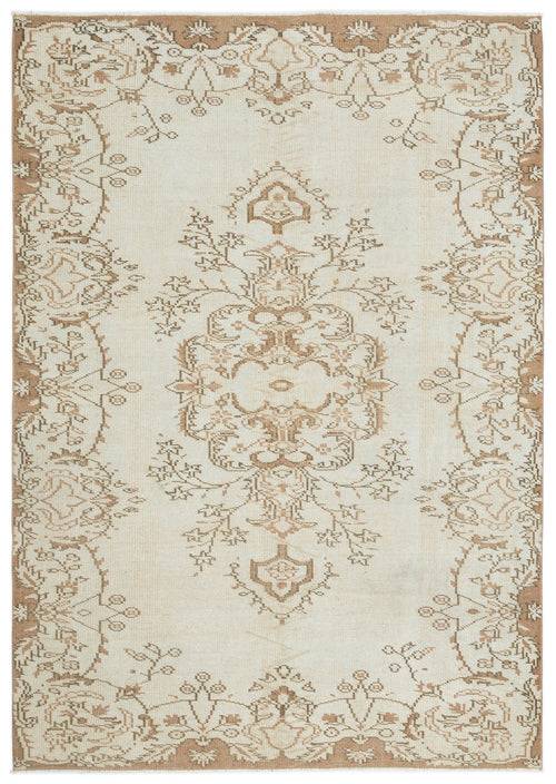 Atina 9313 Beige Vintage Wool Handmade Area Rug 5'10" x 9'4"