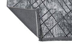 Grey Geometric Area Rug – Cotton Chenille Digital Print Carpet by Pia Monte