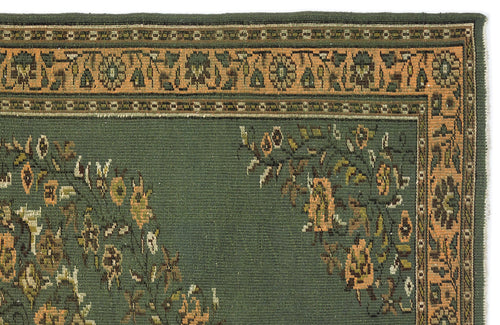Atina Green Vintage Wool Handmade Area Rug 5'10" x 9'7"