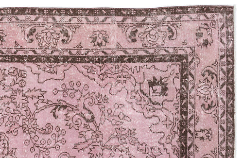 Atina 9395 Pink Vintage Wool Handmade Area Rug 5'11" x 9'10"