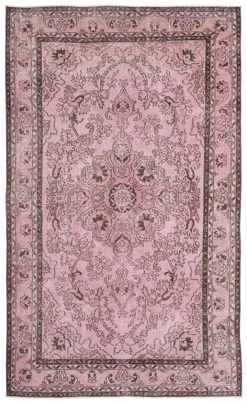 Atina 9395 Pink Vintage Wool Handmade Area Rug 5'11" x 9'10"