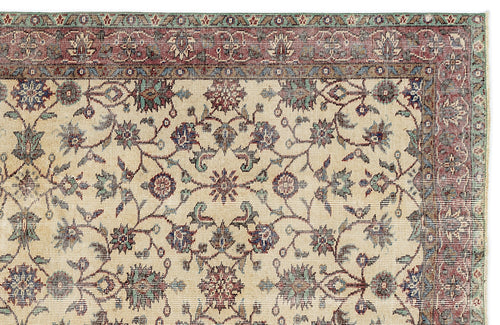 Atina 9460 Beige Vintage Wool Handmade Area Rug 6'0" x 7'7"
