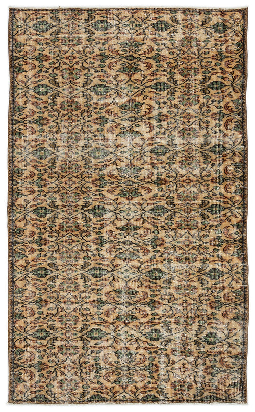 Atina Cream Vintage Wool Handmade Area Rug 4'5" x 7'5"
