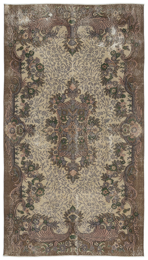 Atina Cream Classic Wool Handmade Area Rug 5'5" x 9'10"