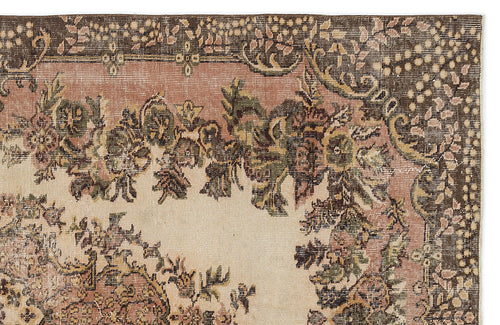 Atina 9502 Beige Vintage Wool Handmade Area Rug 5'4" x 9'5"