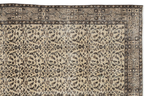 Atina 9517 Beige Vintage Wool Handmade Area Rug 5'7" x 9'5"