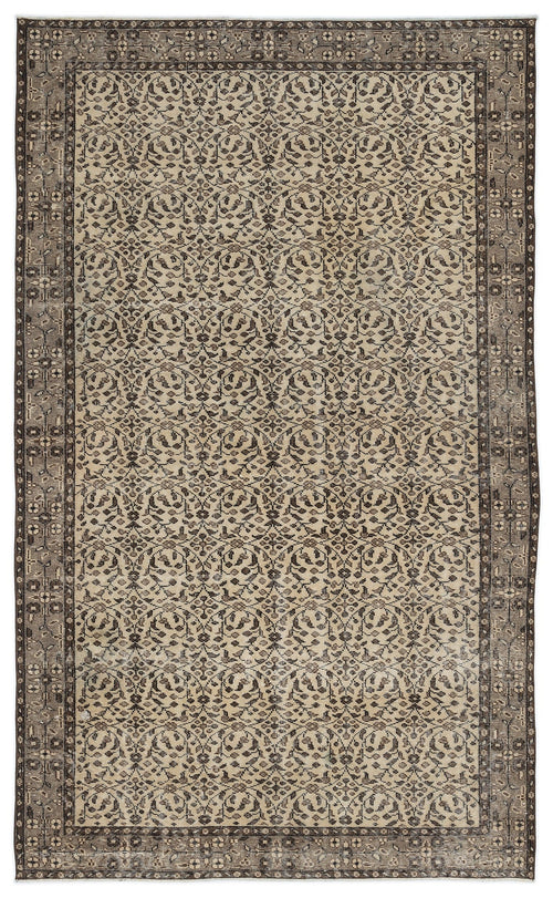 Atina 9517 Beige Vintage Wool Handmade Area Rug 5'7" x 9'5"