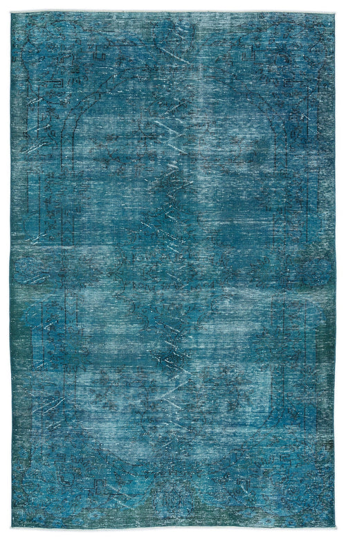 Atina 9522 Turquoise Vintage Wool Handmade Area Rug 6'1" x 9'10"