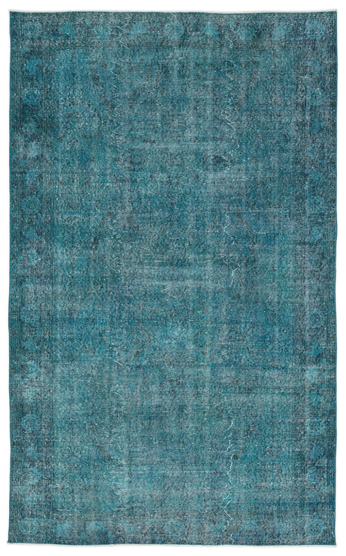 Atina Turquoise Vintage Wool Handmade Area Rug 5'11" x 9'8"