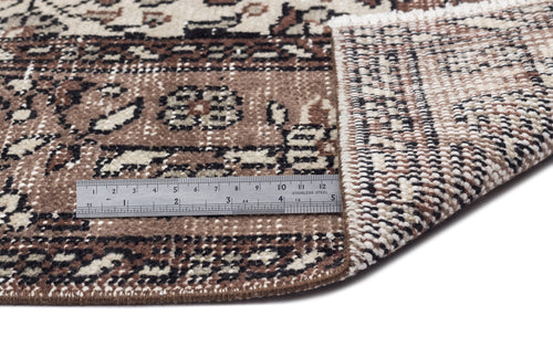 Atina Beige Vintage Wool Handmade Area Rug 4'6" x 8'6"