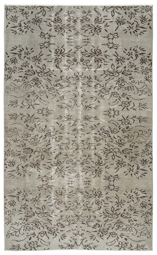 Atina Beige Vintage Wool Handmade Area Rug 5'2" x 8'9"