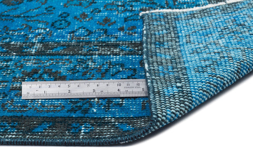 Atina Turquoise Vintage Wool Handmade Area Rug 5'7" x 9'8"