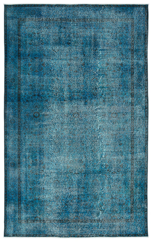 Atina Turquoise Vintage Wool Handmade Area Rug 5'7" x 9'8"