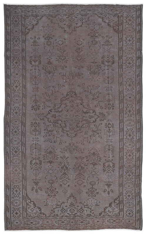 Atina Grey Vintage Wool Handmade Area Rug 5'5" x 8'10"