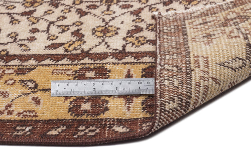 Atina Brown Vintage Wool Handmade Area Rug 5'5" x 9'1"