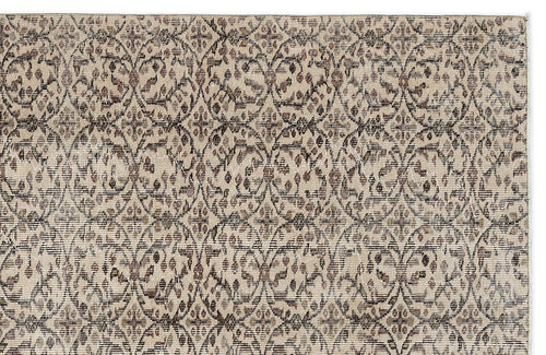 Atina Beige Vintage Wool Handmade Area Rug 5'4" x 9'1"