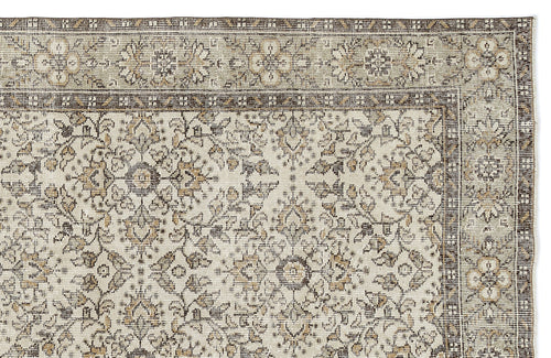 Atina 9608 Beige Vintage Wool Handmade Area Rug 5'10" x 9'11"