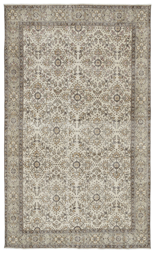 Atina 9608 Beige Vintage Wool Handmade Area Rug 5'10" x 9'11"