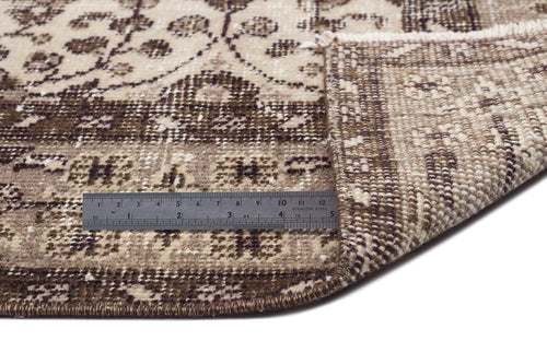 Atina Brown Vintage Wool Handmade Area Rug 5'10" x 9'1"