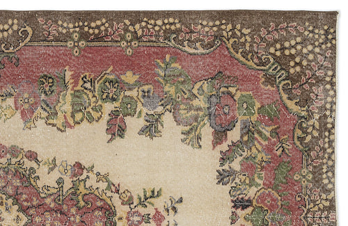 Atina 9614 Beige Vintage Wool Handmade Area Rug 5'8" x 9'6"