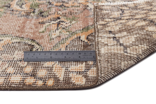 Atina 9615 Brown Vintage Wool Handmade Area Rug 5'11" x 9'1"