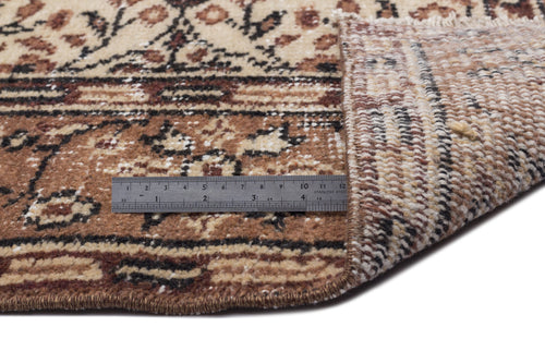 Atina Brown Vintage Wool Handmade Area Rug 5'5" x 8'9"