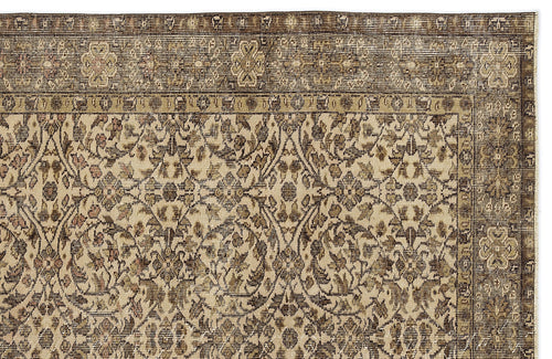 Atina Beige Vintage Wool Handmade Area Rug 5'11" x 7'7"