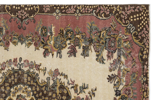 Atina 9625 Beige Vintage Wool Handmade Area Rug 5'9" x 8'8"