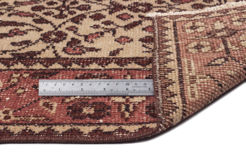 Atina Brown Vintage Wool Handmade Area Rug 5'5" x 8'7"