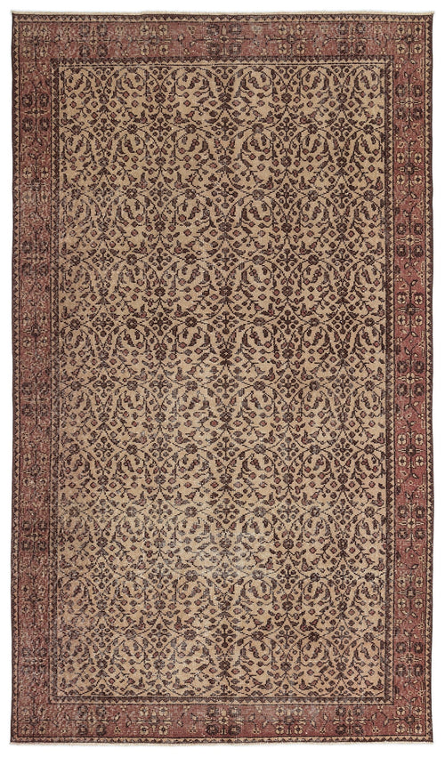 Atina Brown Vintage Wool Handmade Area Rug 5'5" x 8'7"