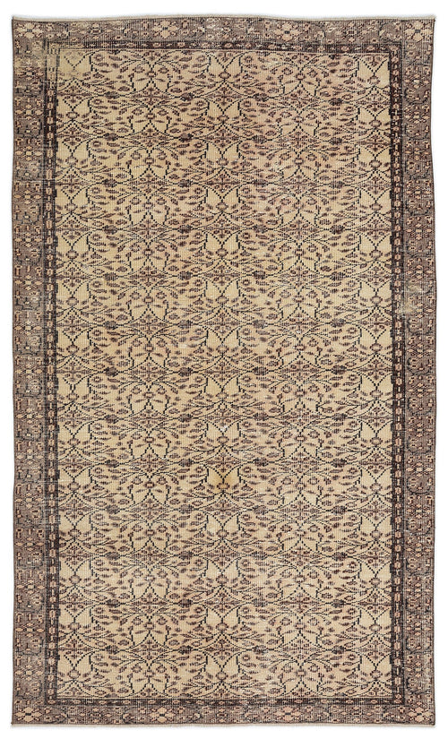 Atina Beige Vintage Wool Handmade Area Rug 3'5" x 13'3"